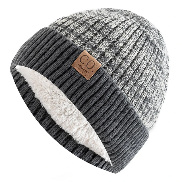 Two-Tone Winter Knitted Beanie